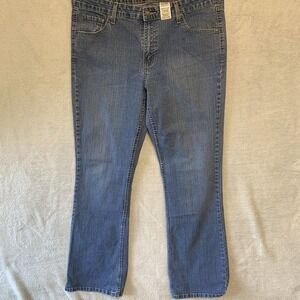 Levi Strauss Stretch Low Rise Boot Cut Jeans‎ Misses 16 LONG Techno Y2K